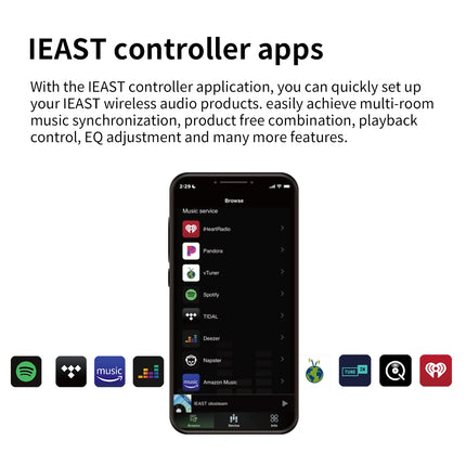 IEAST AMP-i50Bv2 2x50W 4Ω Wall-Mount Multi-Room Wireless Stereo Amplifier