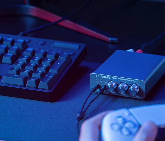 <p>works with PS5 USB audio</p><h1>Mini Stereo Gaming DAC</h1><p></p>