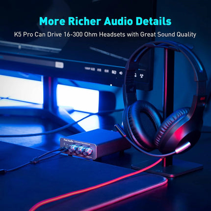 Fosi Audio K5 Pro – Mini Stereo Gaming DAC & Headphone Amplifier