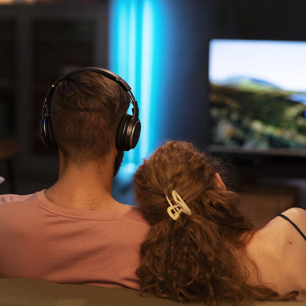 People wearing headphones