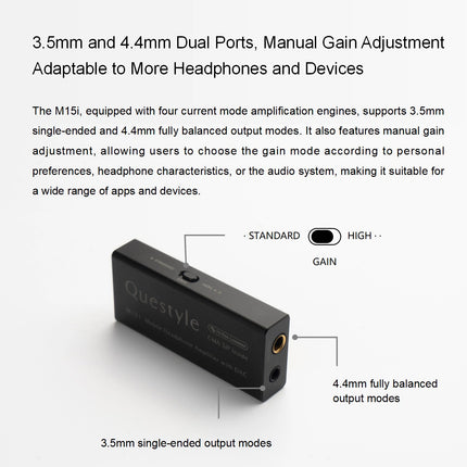 Questyle M15i – Hi-Res Portable DAC/Headphone Amp with Balanced 4.4mm & MFi Certified