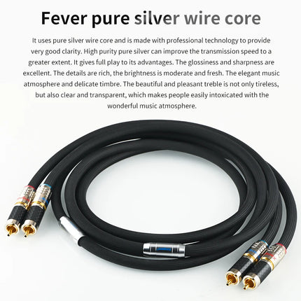 4N Pure Silver HiFi RCA Cable Audiophile - Xangsane XS-9003Ag 1m