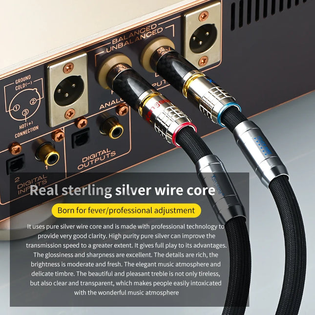 4N Pure Silver HiFi RCA Cable Audiophile - Xangsane XS-9003Ag 1m