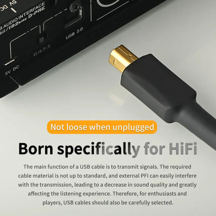 4N Pure Silver USB DAC Cable HiFi Audio A-B - Xangsane 1m-3m