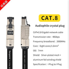 Pure Silver Cat 8 Ethernet Cable | HiFi RJ45