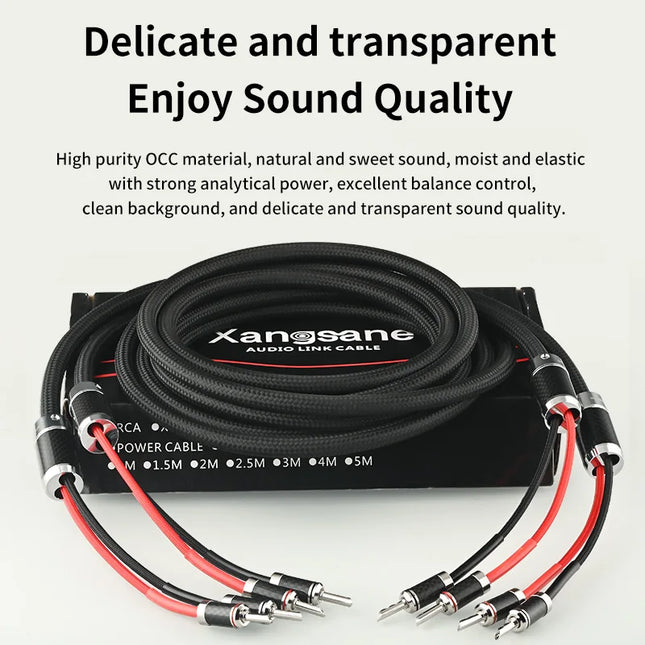 Xangsane 5N OCC Speaker Cable Pair – Banana/Spade Terminations