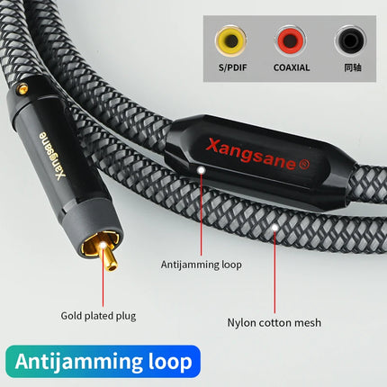 Xangsane Silver-Plated Copper 75Ω RCA Coaxial Digital Cable