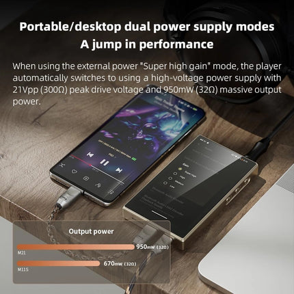 FiiO M21 – Android 13 Portable Hi-Res Music Player with Quad DAC