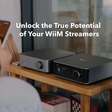 WiiM Vibelink Amp – 100W/Ch Class-D Amp with ESS DAC & Hi-Res Digital Inputs