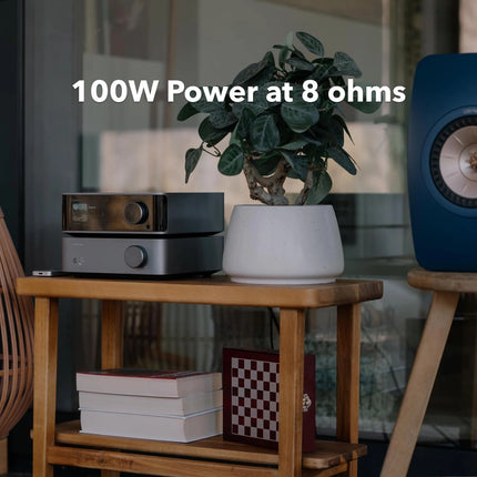 WiiM Vibelink Amp – 100W/Ch Class-D Amp with ESS DAC & Hi-Res Digital Inputs