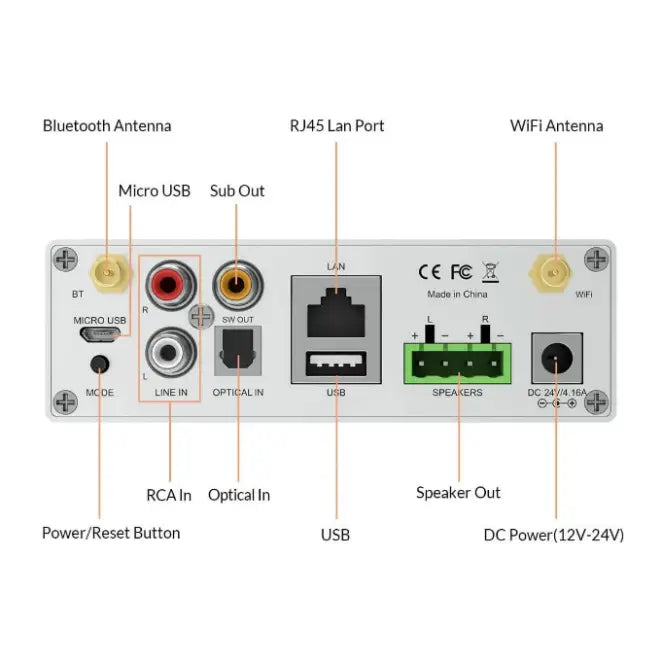 Amplificador de streaming Arylic A50+ 50W x 2