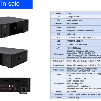 dorpo X300 – 8K UHD Smart Media Player with Built-in HDD Bay