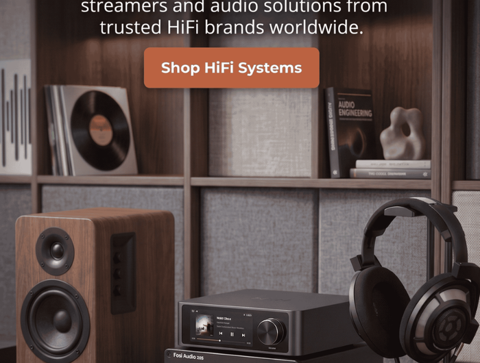 Complete HiFi audio system with turntable, speakers, streamer, DAC amplifier and headphones