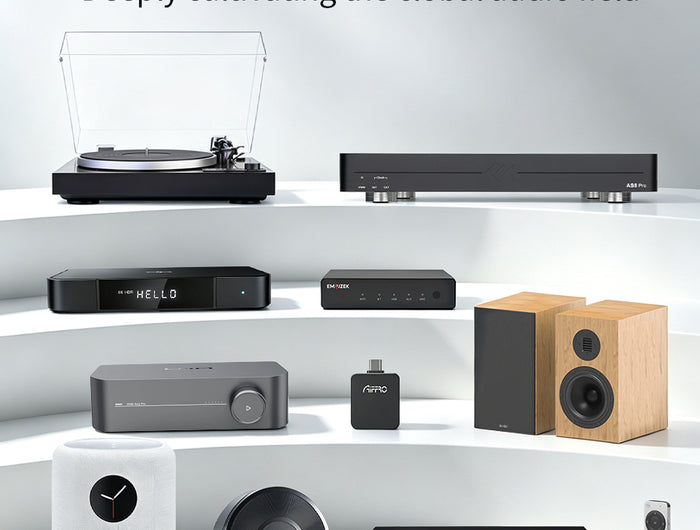 EMIUZEK Global Audio Club featuring HiFi streamers, amplifiers, turntables and speakers