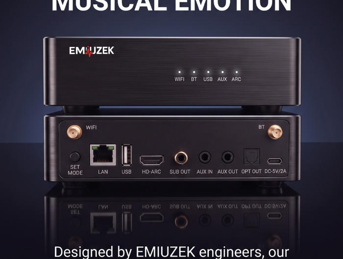 EMIUZEK HiFi audio streamer and amplifier for home audio systems