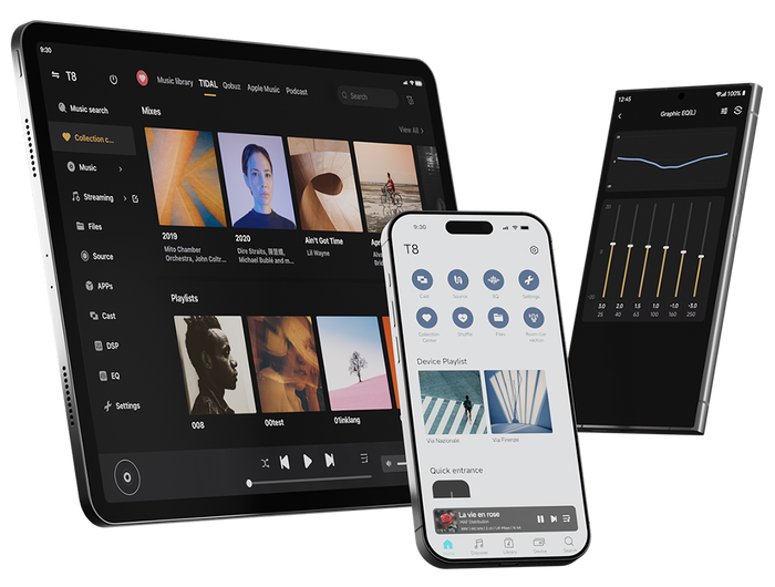 <h1>Eversolo Control</h1><p>Redesigned for a more intuitive, smoother experience. Supports iOS,iPadOS, Android, and macOS (M-series chips), allowing you to controlyour T8 anytime, anywhere.<br/><br/></p>