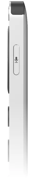 Side view of WiiM remote control showing dedicated voice command button