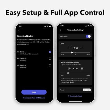 WiiM Sub Pro – 8" 250 W Wireless Smart Subwoofer | AI RoomFit™ Calibration