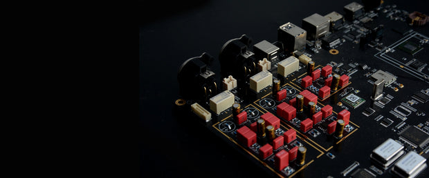 Banner image for: <h1>Featured Audio Components</h1><p>In order to obtain audio indicators and good sound quality, </p><p>both circuit design and materials are rigorous, such</p><p>as immersion gold PCB and anti-interference wiring. </p><p>Audio components like 6pcs of operational amplifier, </p><p>OMRON relay, WIMA and ELNA resistors are carefully chosen</p>